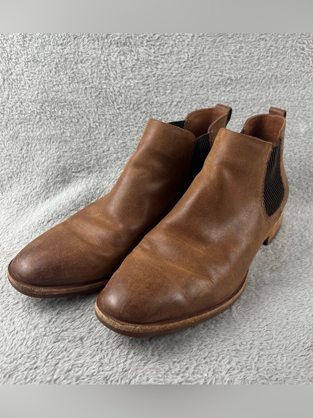 Kork Ease Boots Womens 9 M Kama Chelsea Ankle Bootie Brown Leather Low Heels